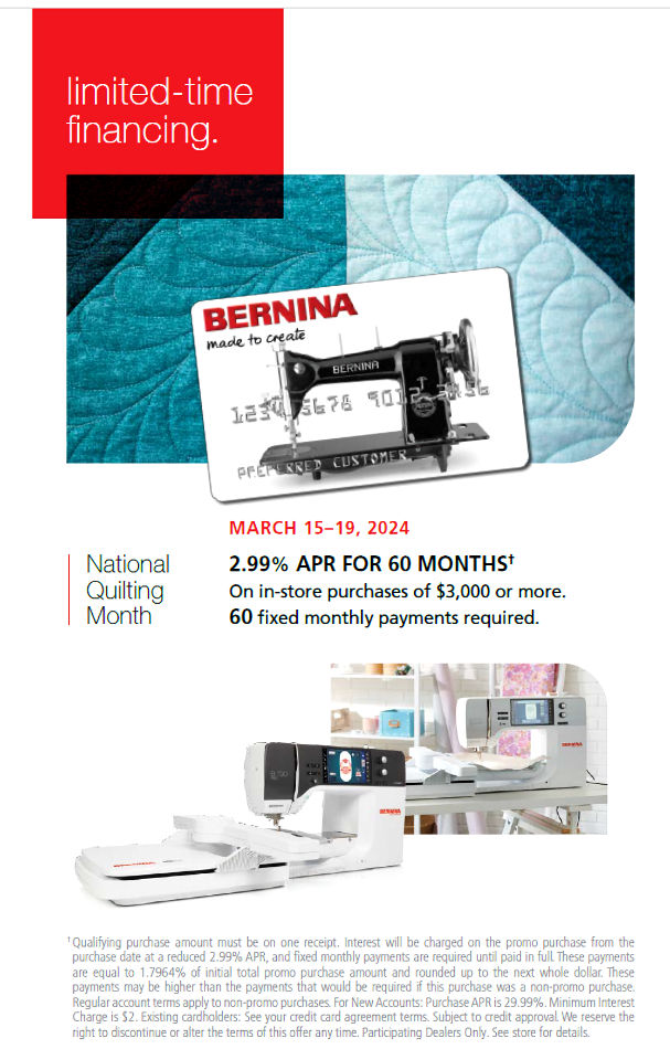 Bernina World of Sewing Wilmington Quilt Shop Store Fabric Sewing